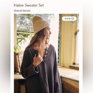 Free People Hailee Sweater Set - Small, Deep Brown